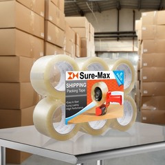 6 Rolls 3″ Extra-Wide Clear Shipping Packing Moving Tape 110 yard/330′ ea – 2mil