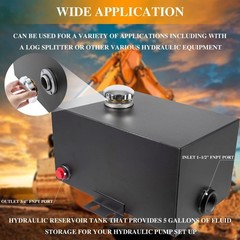 5 Gallon 14 Gauge Steel Hydraulic Fluid Reservoir Tank with Breather Cap