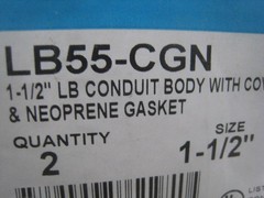 COOPER CROUSE HINDS LB55-CGN NEW 1-1/2″ LB LOT OF 2 FREE SHIPPING