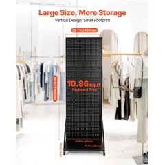 Pegboard Display Stand with 30 Hooks Pegboard Panels Display with a Plate Black