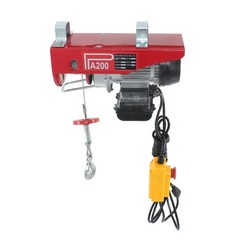 440 LBS/200 KG Miniature Electric Hoist Crane Winch w/ Wired Remote Control 510W
