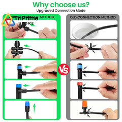 MIXC 230FT Quick-Connect Drip Irrigation 33FT Main tube+197FT 1/4” tube