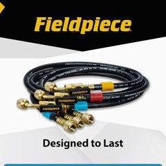 Fieldpiece HR3B Ball Valve Refrigerant Hose Set 3-Pack 1/4″ x 1/4″ 5ft Color Tag