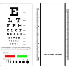 Cynamed Snellen Eye Chart Pocket Size Eye Testing Chart 6Ft Distance 7inchx4inch