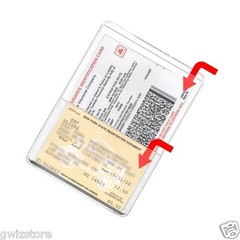 Auto Insurance Registration ID Card Holders Clear-Plastic Front Double Pocket