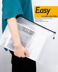 Black 18 Packs 6.8×9.2 Inch Extra Large WaterResistant Plastic Mesh Zip Pouch