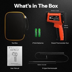 Infrared Thermometer Temperature Gun -58°F to 1796°, 16:1 Non Contact Laser T…