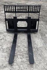 Pro Works 72″ Long 8,000 Pound Class III Pallet Forks Skid Steer Attachment