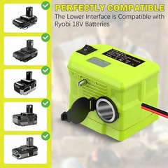 DC 18V-12V Step Down Converter Adapter Cigarette Lighter for Ryobi 18V Battery