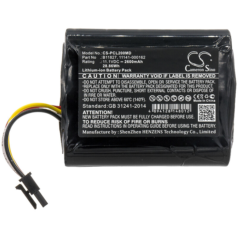 2600mAh Battery for Physio-Control 1150-000018, LifePak 20 Code,P/N:B11827 11.1V