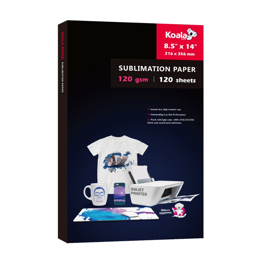 Koala 120g Sublimation Paper 8.5×14 120 Sheets for Inkjet Heat Transfer