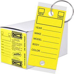 Self Laminating Self Protecting Versa Tags Key Tags with Rings (250 per Box) (Ye