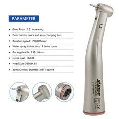 1:5 LED Electric Handpiece High Speed Contra Angle TI-MAX Fit NSK X95L Z95L