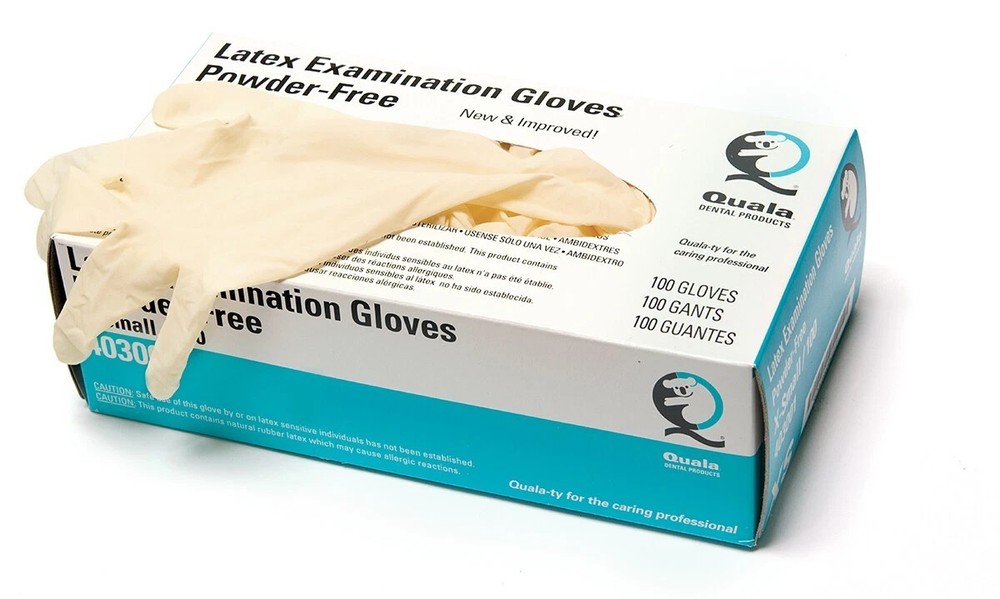 Quala Latex Textured Exam Gloves Powder Free, Small 1,000/case