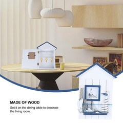 Hemoton Wall Mounted Key Storage Single Bird Design Wooden Key Holder Cabinet