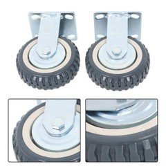 4PCS Heavy Duty Swivel Caster Fixed Wheel with Brake Set 6 inch Caster Wheels