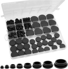 125PCS Rubber Hole Plugs Assortment 8 Sizes Snap Lock