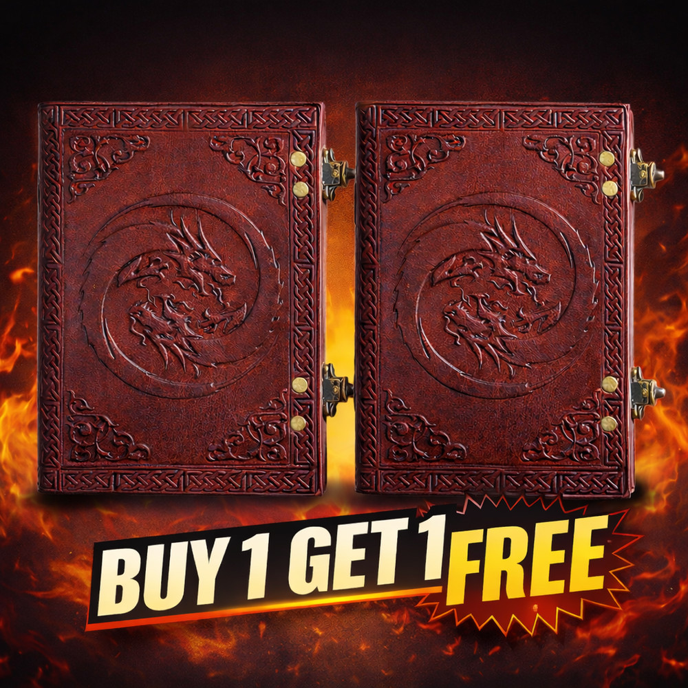 Vintage Leather Dragon Diary 5×7–Handmade Brown Journal,200Blank Page|B1 G1 Free