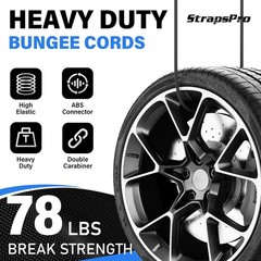 12 Inch Bungee Cords Heavy Duty 4 Pack Carabiner Hook Tie Down Straps