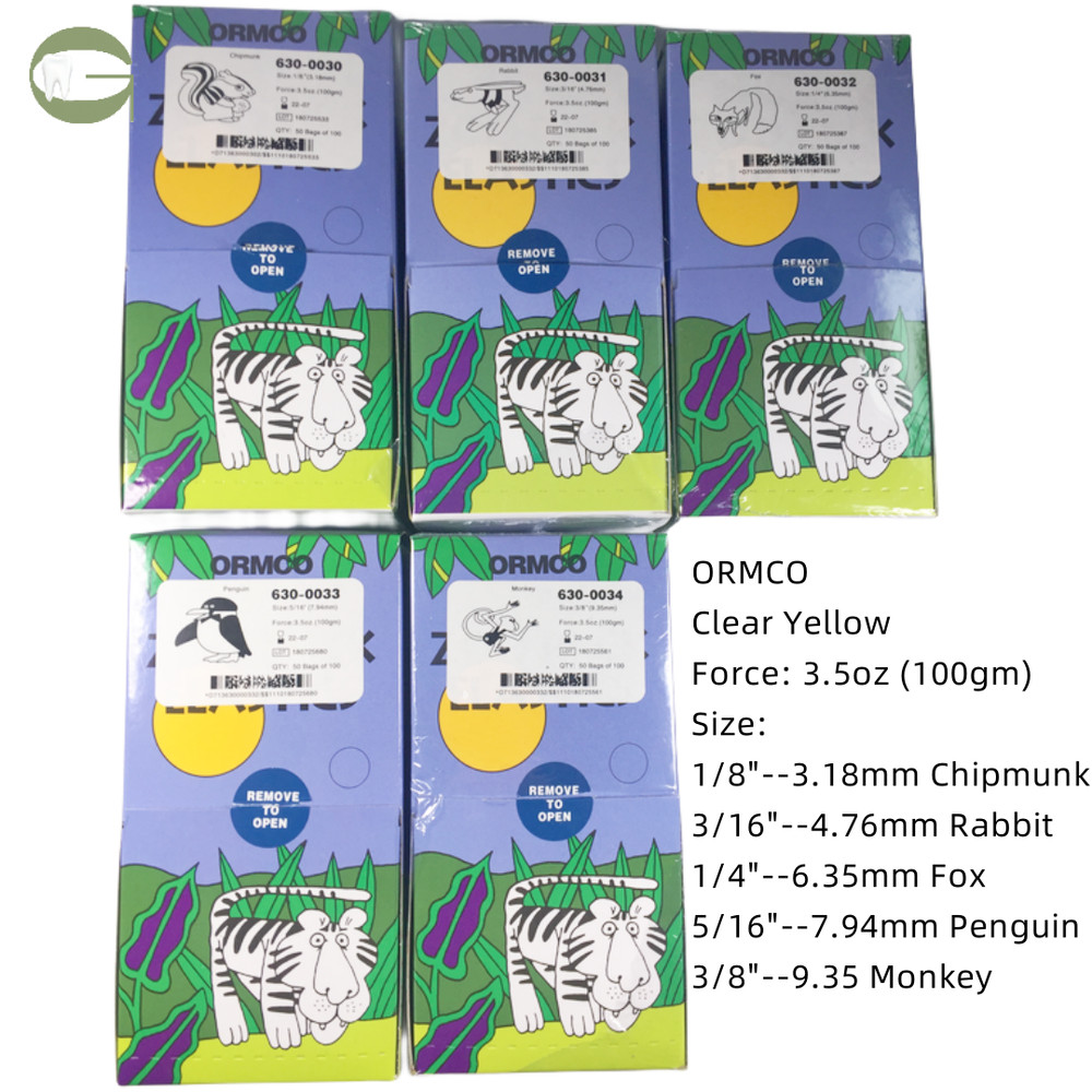 Dental ORMCO Zoo Park Orthodontic Super Elastics Rubber Band Ties 3.5OZ