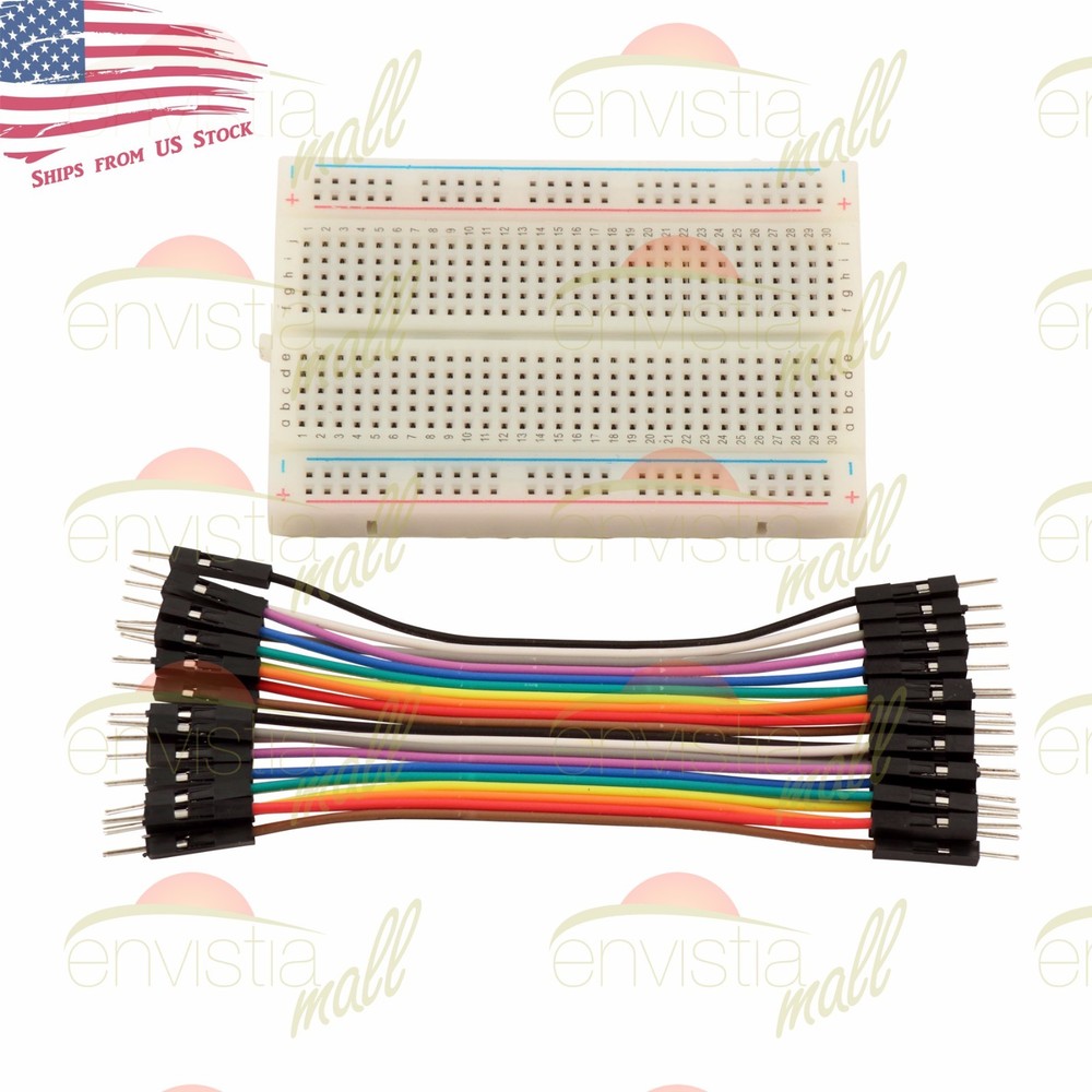 400 Point Solderless Prototype Breadboard Protoboard+20 DuPont 10cm M-M Jumpers
