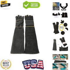 Long Sleeve Thick Leather Animal Handling Glove Anti Scratch Protective Glove…