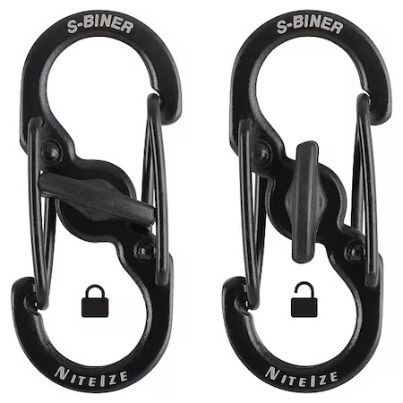 Nite Ize Lsbm-01-2R3 Double Carabiner, Twist Lock, Stainless Steel, Black