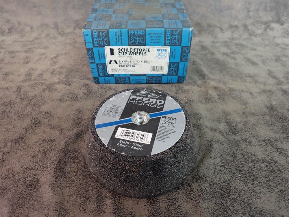 Pferd 61810 Cup Wheel 6″ x 4-3/4″ x 1-1/2″ x 5/8″-11 Type 11 (M15)