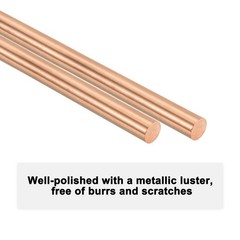 2-Pack Copper Round Rod 4mm x 300mm T2 Copper Stock