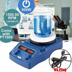 LED Digital Magnetic Hotplate Stirrer Mixer 100-1500RPM 5000ml 600W w/ plate US