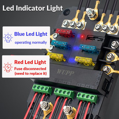 12V Fuse Block with Relay, Automotive 6 Circuits Fuse Box with Acc Interface, Un