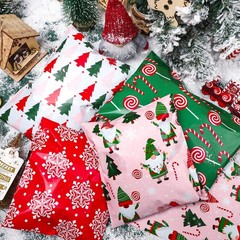 100 Pack 6×9 Christmas Poly Mailers Pretty Thick Self-Adhesive Shipping Bags