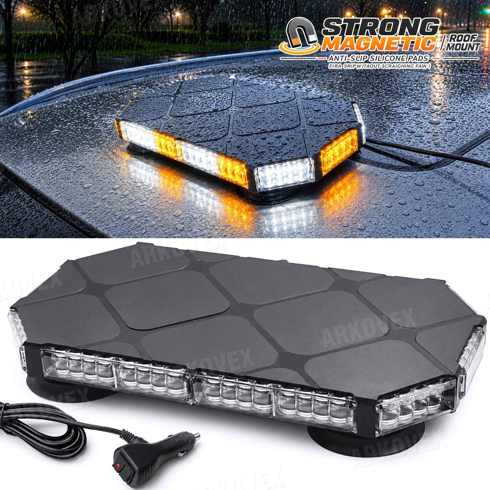 14 inch LED Roof Top Strobe Beacon Light Bar Hazard Warning Emergency Flashing