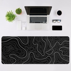 DIGSOM Gaming Mouse Pad, Black with 31.5L x 11.8W inches, Topographic