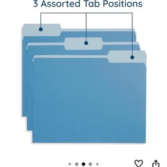 100 Blue Summit Supplies Colorful File Folders with Tabs, 100 pack MultiColored