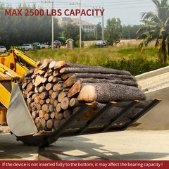 2500LBS 42″ Clamp on Heavy Debris Fork for Tractor Skid Steer Buckets Steel