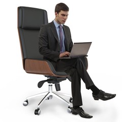 Luxury Wooden Swivel and Adjustable Executive Chair Wide Pu leather Office Chair