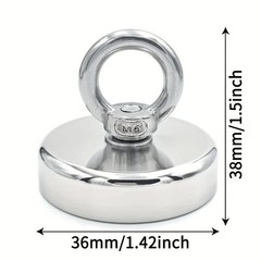 61kg Strong Fishing Magnet Kit Double-Sided Pull Force and Rope Carabiner