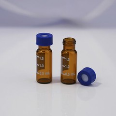 100Pcs 2ml Sampler Vials+9-425 Amber/Clear Vial w/Blue Screw Caps Writing Patch