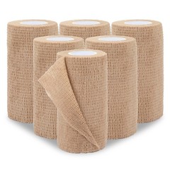 BEVTEE Self Adhesive Bandage Wrap 6 Pack, 4″ X 5 Yards Elastic Coban Wrap, Co…
