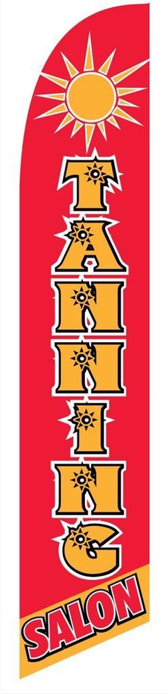 Tanning Salon 12ft Feather Banner Swooper Flag – FLAG ONLY