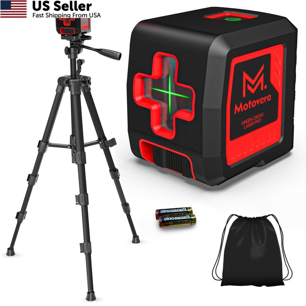 Self Leveling Laser Level 100ft Green Cross Line with Tripod IP54 Waterproof USA