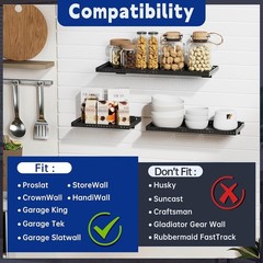 Heavy Duty Slatwall Shelf 24x12Inch, Steel Slatwall Accessories Storage Rack for
