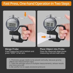 Digital Thickness Gauge Tool 0.5inch/12.7mm 0.0005inch/0.01mm LCD Display Gauge
