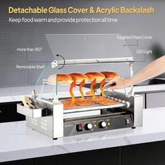 ROVSUN Commercial Restaurant 18/30 Hot Dog 7/11 Rollers Grill Cooker Machine