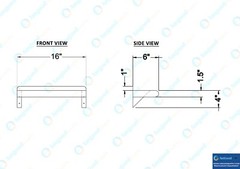 6″ x 16″ Metal Shelf | NSF Stainless Steel Wall Mount Floating Shelving
