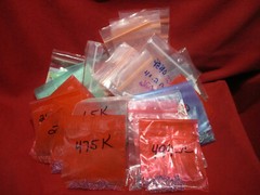 Lot of Resisters Bagged and Prepped for Install with Various values