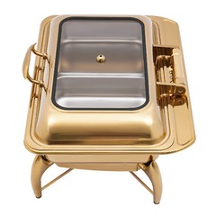 Gold 9QT Roll Top Chafing Dish Buffet Set Stainless Steel with Fuel Holder Home~