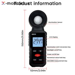 S8608 LCD Light Meter Digital Illuminance Meter Luxmeter Photometer 200000Lux