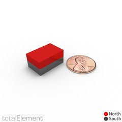 3/4 x 1/2 x 3/8 Inch Neodymium Block Magnets N52 Plastic Coating (6 Pack)